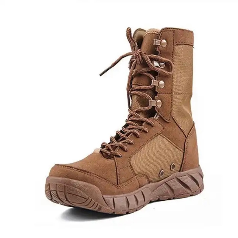 Brown high quality hiking army combat boots